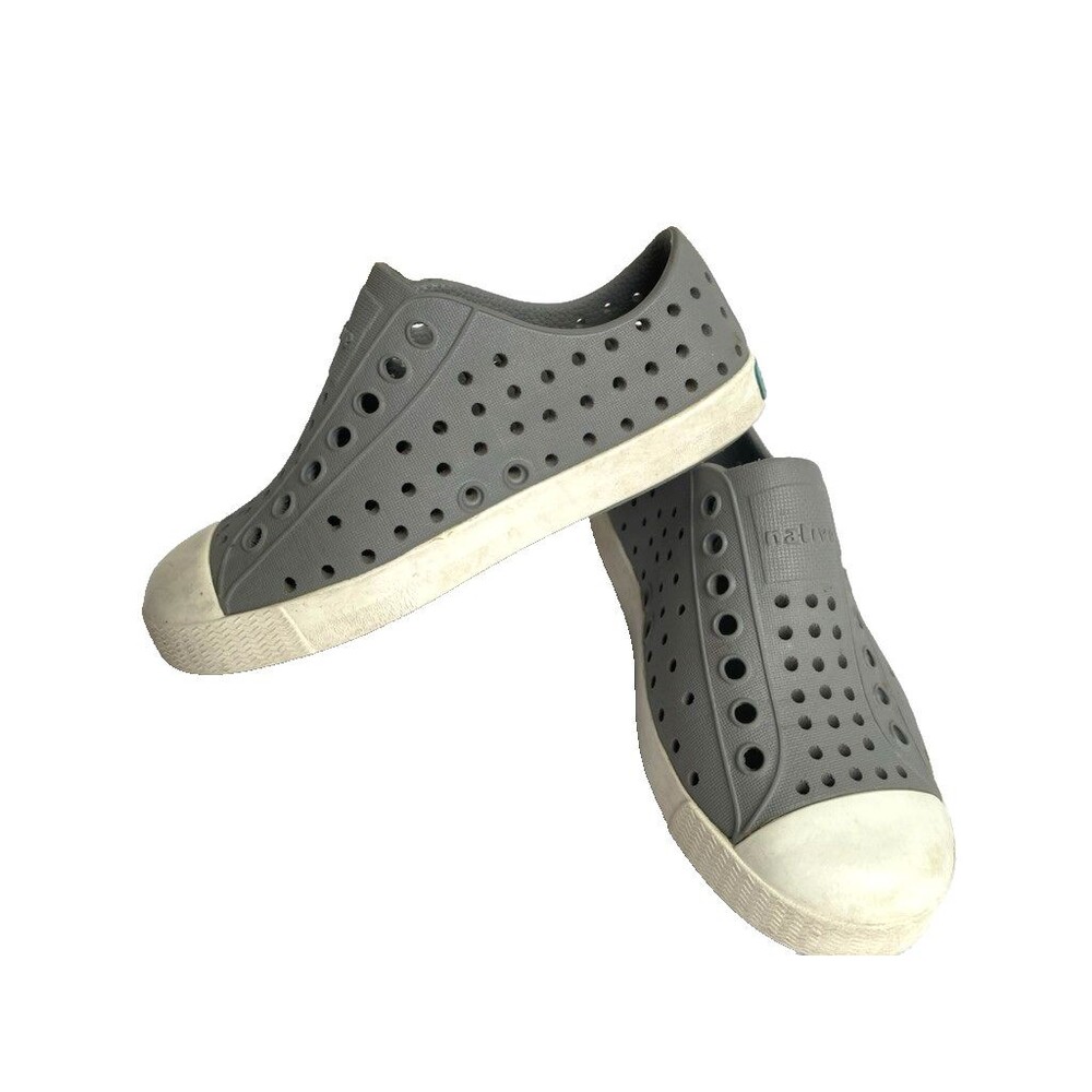 Native Jefferson Kids C10 Waterproof Rubber Slip-On Shoe Sneaker -Dark Gray